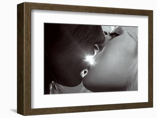 Young Attractive Couple Kissing Each Other-Anton Zabielskyi-Framed Photographic Print