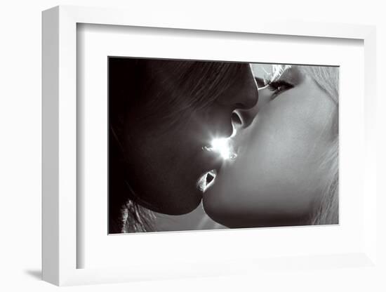 Young Attractive Couple Kissing Each Other-Anton Zabielskyi-Framed Photographic Print