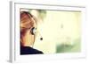 Young Beautiful Call Center Worker-B-D-S-Framed Photographic Print