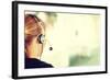 Young Beautiful Call Center Worker-B-D-S-Framed Photographic Print