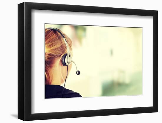 Young Beautiful Call Center Worker-B-D-S-Framed Photographic Print