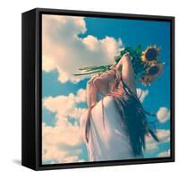 Young Beautiful Woman Enjoying Summer-khorzhevska-Framed Stretched Canvas