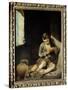 Young Beggar Painting by Bartolome Murillo (1618-1682) 17Th Century Sun. 1,34X1 M-Bartolome Esteban Murillo-Stretched Canvas