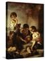 Young Beggars Playing Dice-Bartolome Esteban Murillo-Stretched Canvas