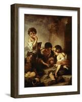 Young Beggars Playing Dice-Bartolome Esteban Murillo-Framed Giclee Print