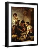 Young Beggars Playing Dice-Bartolome Esteban Murillo-Framed Giclee Print