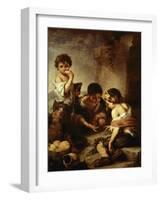 Young Beggars Playing Dice-Bartolome Esteban Murillo-Framed Giclee Print