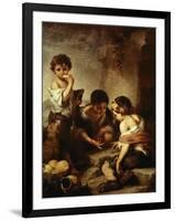 Young Beggars Playing Dice-Bartolome Esteban Murillo-Framed Giclee Print