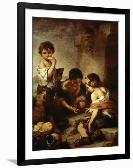 Young Beggars Playing Dice-Bartolome Esteban Murillo-Framed Giclee Print