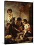 Young Beggars Playing Dice-Bartolome Esteban Murillo-Stretched Canvas