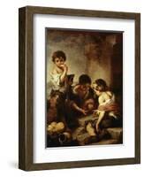 Young Beggars Playing Dice-Bartolome Esteban Murillo-Framed Giclee Print