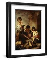 Young Beggars Playing Dice-Bartolome Esteban Murillo-Framed Giclee Print