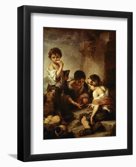 Young Beggars Playing Dice-Bartolome Esteban Murillo-Framed Giclee Print