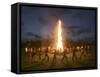 Young Belarusians Dance Around a Fire-null-Framed Stretched Canvas