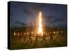 Young Belarusians Dance Around a Fire-null-Stretched Canvas