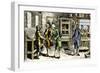 Young Ben Franklin in a Philadelphia Printing Shop, Told by Governor Keith He Should Go to England-null-Framed Giclee Print