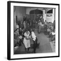 Young Black Couple Dancing Like Mad in the Center of Dance Floor at the Savoy Hotel-Eric Schaal-Framed Photographic Print