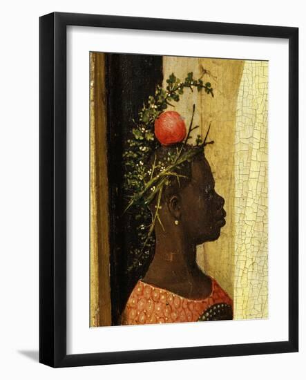 Young Black Page of King Gaspard with Apple on Head, from Adoration of the Magi, Tripytch-Hieronymus Bosch-Framed Giclee Print