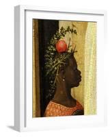 Young Black Page of King Gaspard with Apple on Head, from Adoration of the Magi, Tripytch-Hieronymus Bosch-Framed Giclee Print