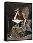 Young Blacksmith Reading a Newspaper, c.1800-null-Framed Stretched Canvas