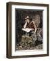 Young Blacksmith Reading a Newspaper, c.1800-null-Framed Premium Giclee Print