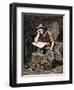 Young Blacksmith Reading a Newspaper, c.1800-null-Framed Giclee Print