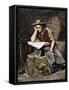 Young Blacksmith Reading a Newspaper, c.1800-null-Framed Stretched Canvas