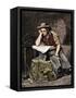 Young Blacksmith Reading a Newspaper, c.1800-null-Framed Stretched Canvas