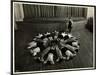 Young Blind Women Lying in a Starburst Pattern on the Floor of the Gymnasium at the New York…-Byron Company-Mounted Giclee Print