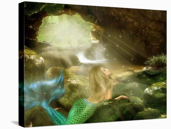 Young Blonde Mermaid-tosher-Stretched Canvas