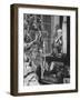 Young Boy Admiring Christmas Tree and Presents from Window-null-Framed Photo