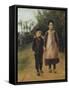 Young Boy and Girl on the Village Street; Junge Und Madchen Auf Der Dorfstrasse, C.1897-Max Liebermann-Framed Stretched Canvas