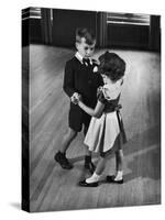 Young Boy and Girl Taking Dancing Lessons-Nina Leen-Stretched Canvas