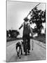 Young Boy and His Dog Walking Home from Fishing-Myron Davis-Mounted Photographic Print