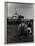 Young Boy and His Dog Watching the Circus Tents Being Set Up-Myron Davis-Framed Photographic Print