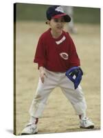 Young Boy at Short Stop During a Tee Ball Game-null-Stretched Canvas