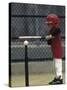 Young Boy Batting During a Tee Ball Game-null-Stretched Canvas