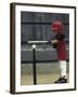 Young Boy Batting During a Tee Ball Game-null-Framed Photographic Print