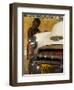 Young Boy Drumming on Old American Car's Bonnet,Trinidad, Sancti Spiritus Province, Cuba-Eitan Simanor-Framed Photographic Print