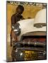 Young Boy Drumming on Old American Car's Bonnet,Trinidad, Sancti Spiritus Province, Cuba-Eitan Simanor-Mounted Photographic Print