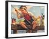 Young Boy Fishing-null-Framed Art Print