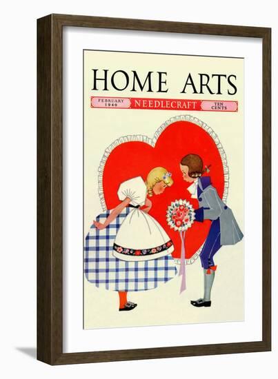 Young Boy Gives a Little Girl a Nosegay-Home Arts-Framed Art Print