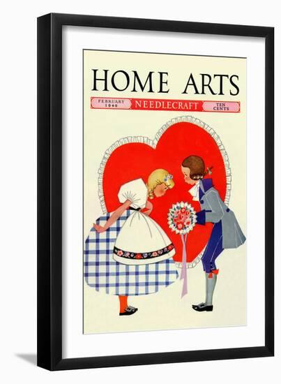 Young Boy Gives a Little Girl a Nosegay-Home Arts-Framed Art Print