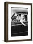 Young Boy Hangs Out of Driver's Side Car Window, Ca. 1954-null-Framed Photographic Print
