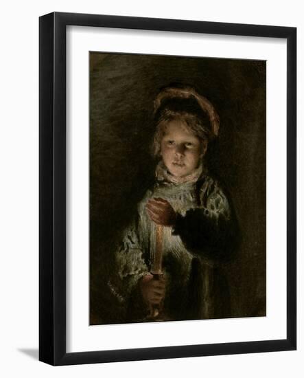 Young Boy Holding a Candle-William Henry Hunt-Framed Giclee Print