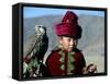 Young Boy Holding a Falcon, Golden Eagle Festival, Mongolia-Amos Nachoum-Framed Stretched Canvas