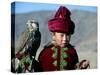 Young Boy Holding a Falcon, Golden Eagle Festival, Mongolia-Amos Nachoum-Stretched Canvas