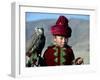 Young Boy Holding a Falcon, Golden Eagle Festival, Mongolia-Amos Nachoum-Framed Photographic Print