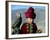 Young Boy Holding a Falcon, Golden Eagle Festival, Mongolia-Amos Nachoum-Framed Photographic Print