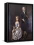 Young Boy Holding a Violin and a Young Girl Holding a Doll-John Vanderbanck-Framed Stretched Canvas